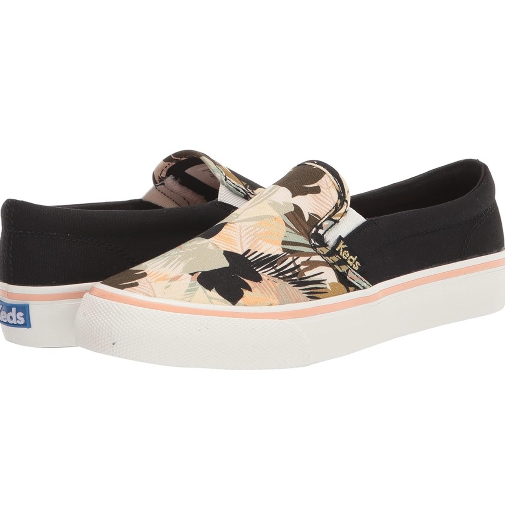 Keds Jump Kick Slip on canvas Shoe Palm Tree print